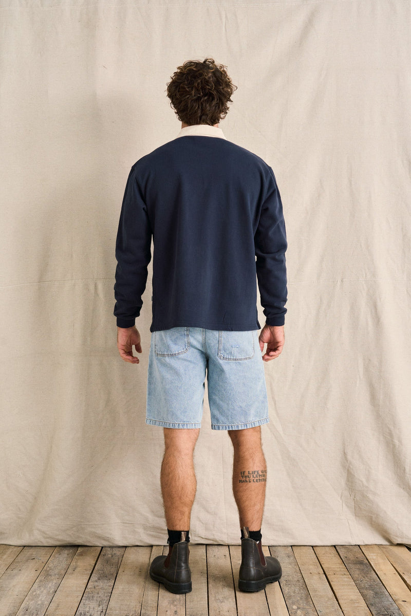 Vintage Rugby Ls Polo Indigo