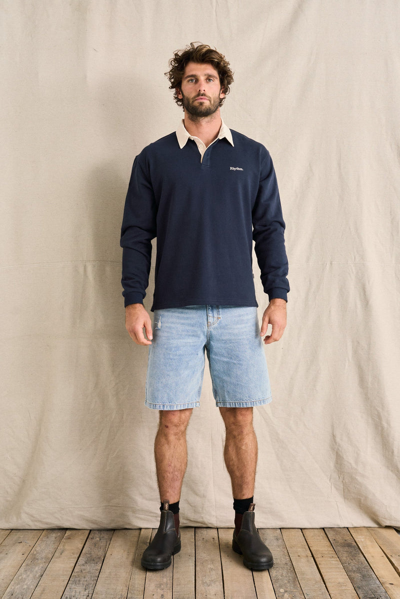 Vintage Rugby Ls Polo Indigo