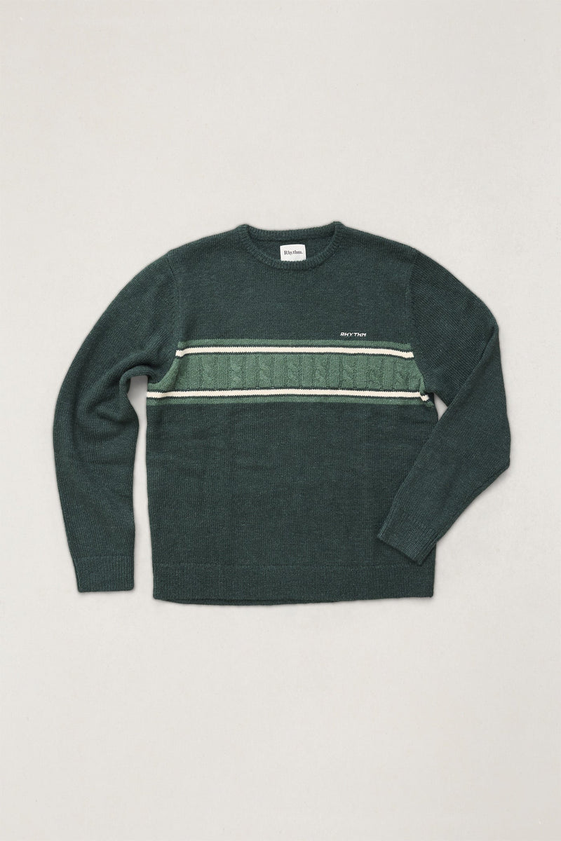 Mohair Stripe Knit Dark Green
