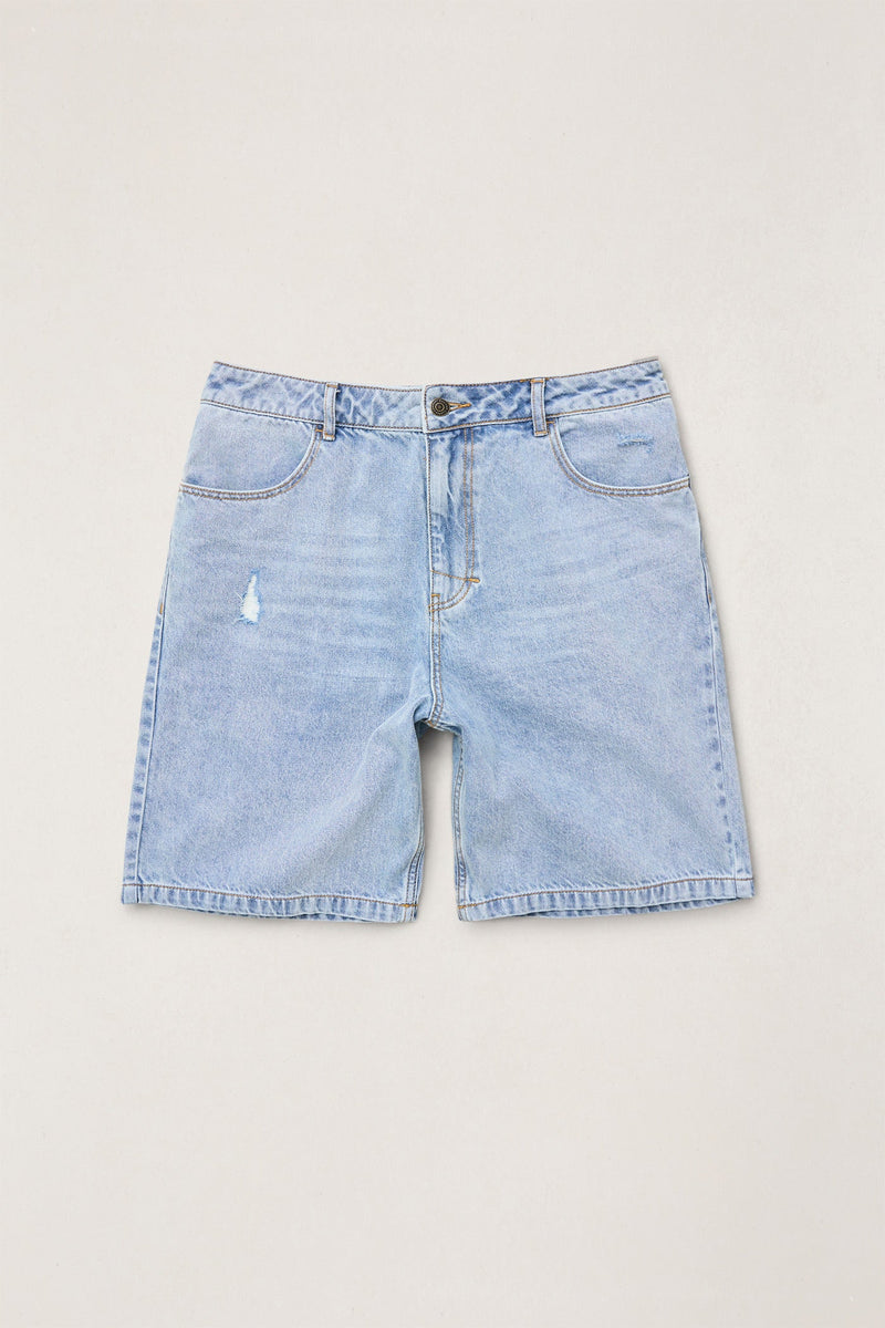 Subtle Distress Short Blue