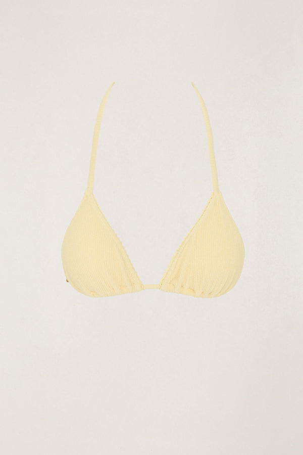 Essential Rib Scallop Slide Tri Top Butter