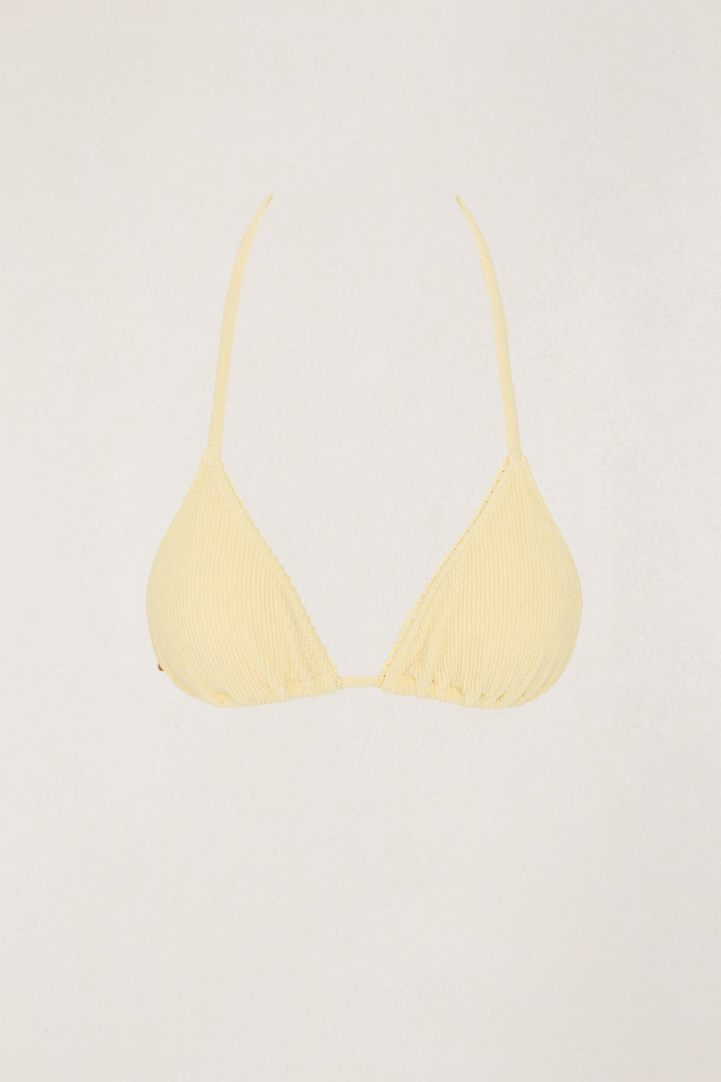 Essential Rib Scallop Slide Tri Top Butter