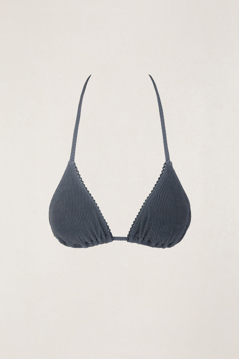 Essential Rib Scallop Slide Tri Top Graphite
