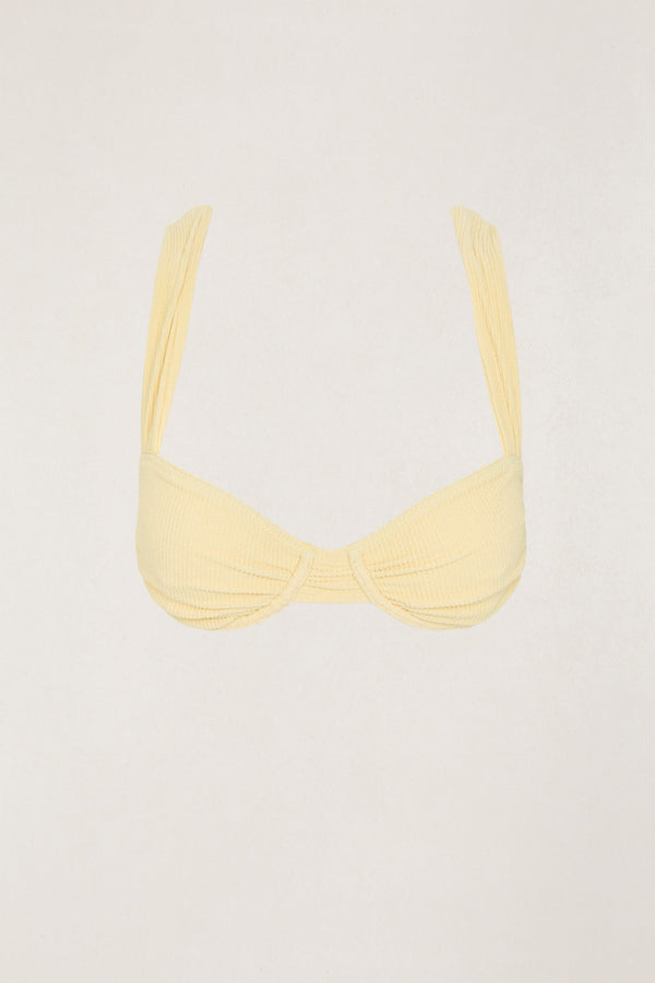 Essential Rib Scallop Soft Strap Balconette Top Butter