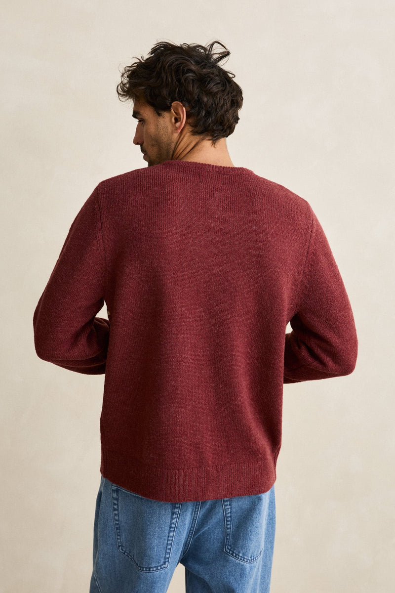 Mohair Stripe Knit Merlot