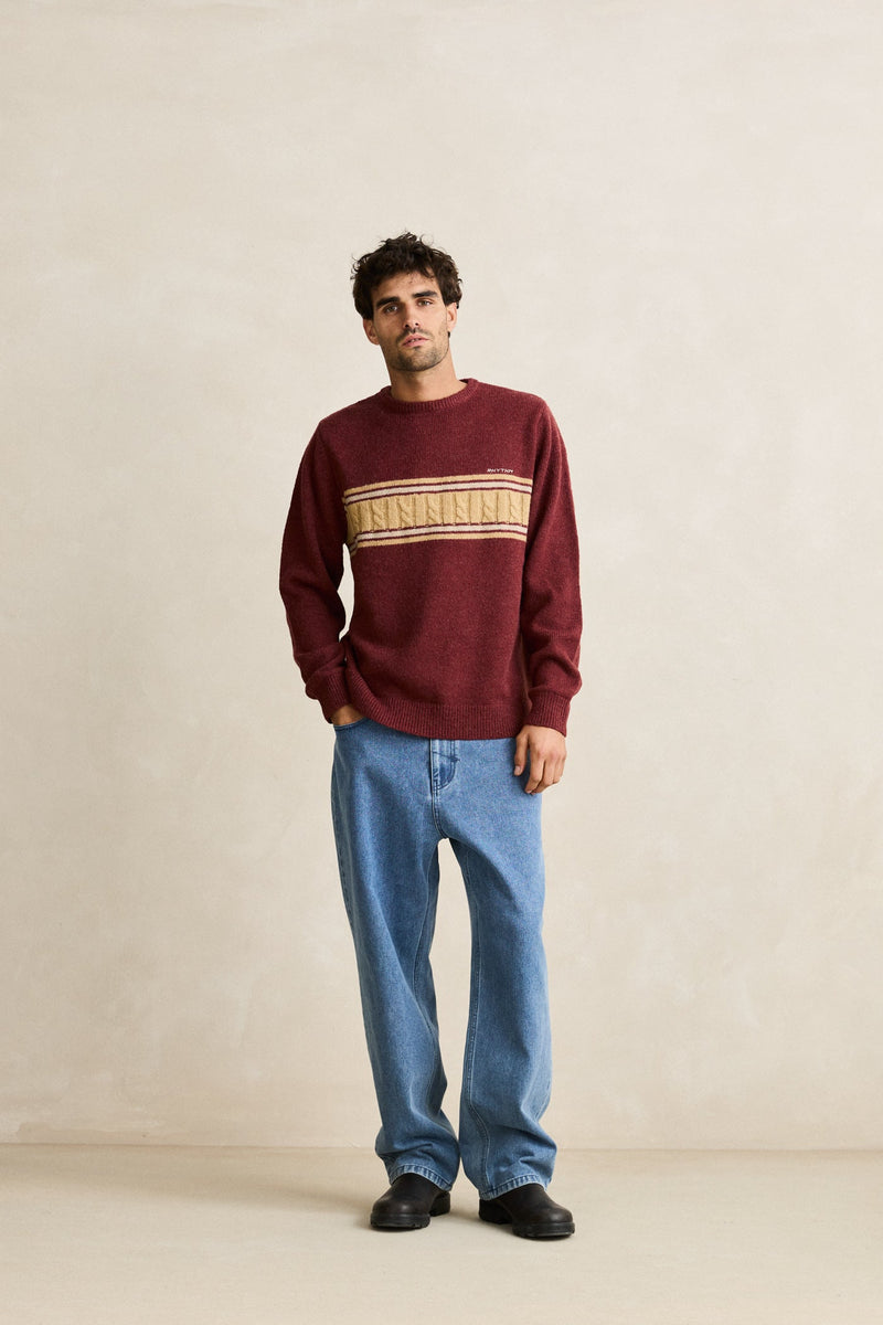 Mohair Stripe Knit Merlot