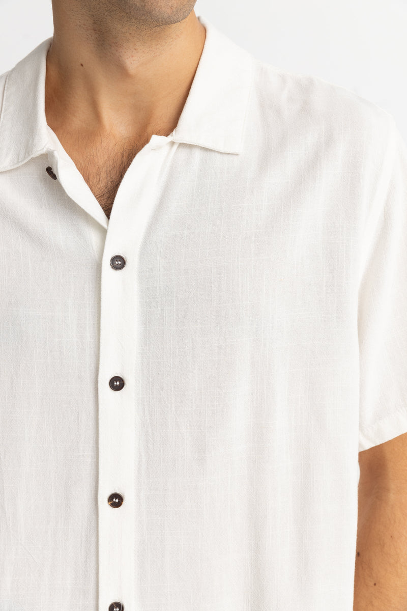 Textured Linen Ss Shirt Natural
