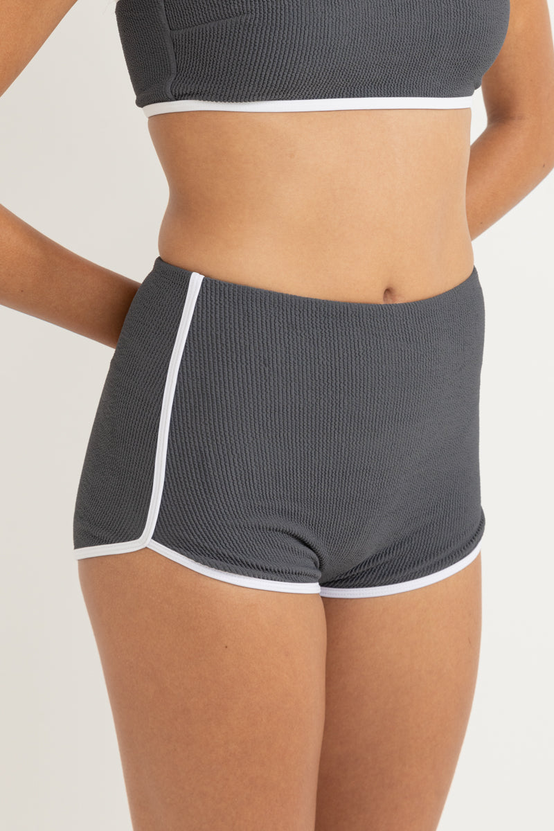 Essential Rib Contrast Surf Short Graphite