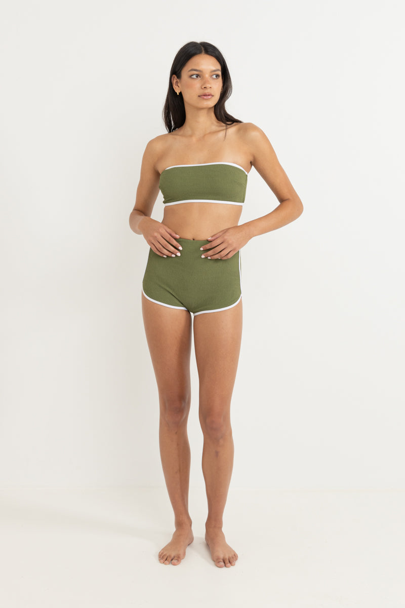 Essential Rib Contrast Surf Short Olive