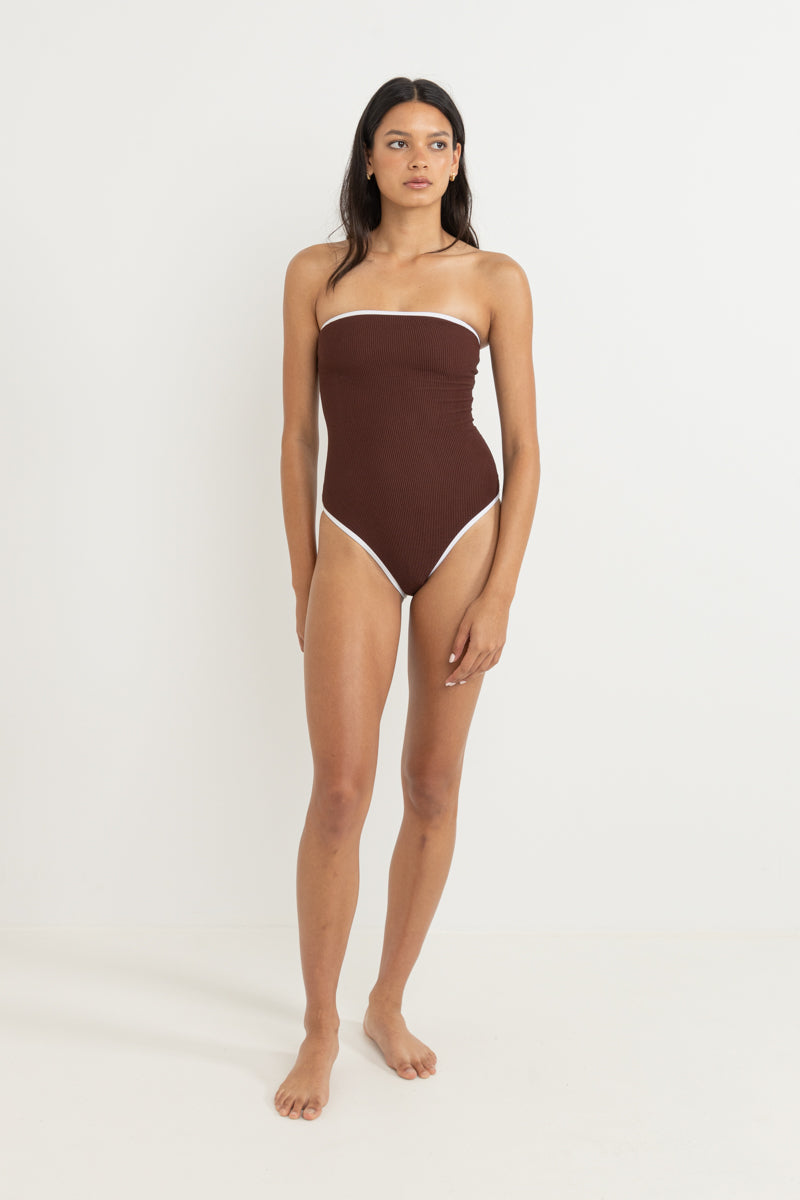 Essential Rib Contrast One Piece Cafe