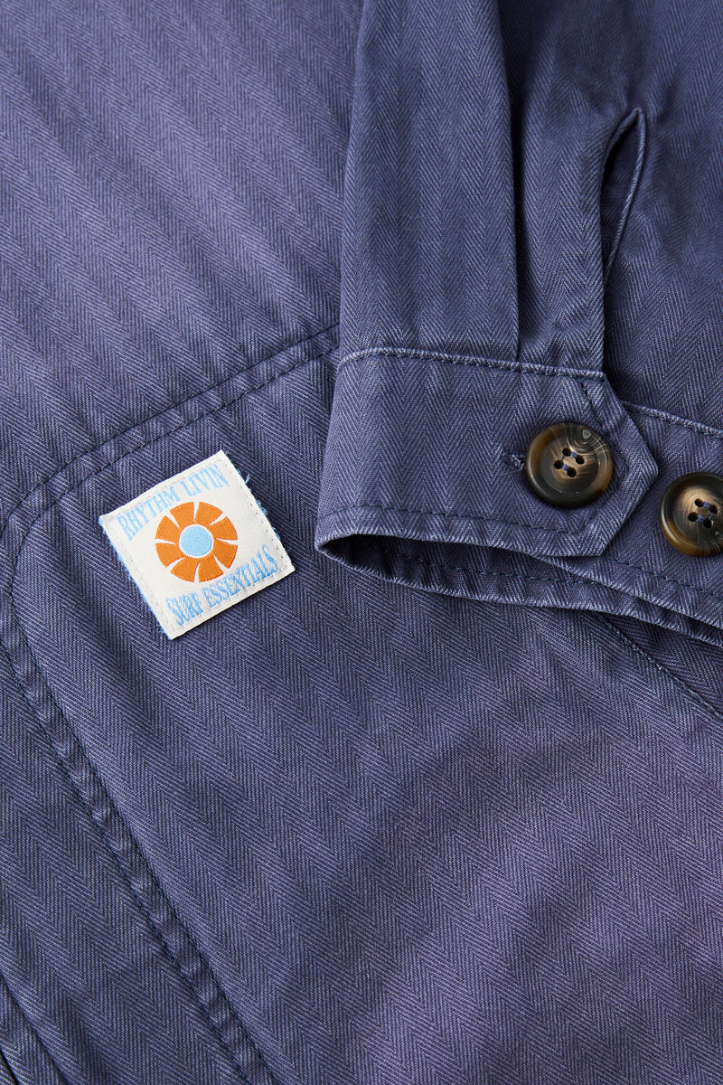 Herringbone Sun Wash Jacket Vintage Blue