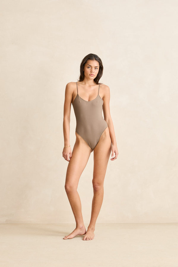 Classic Minimal One Piece Taupe