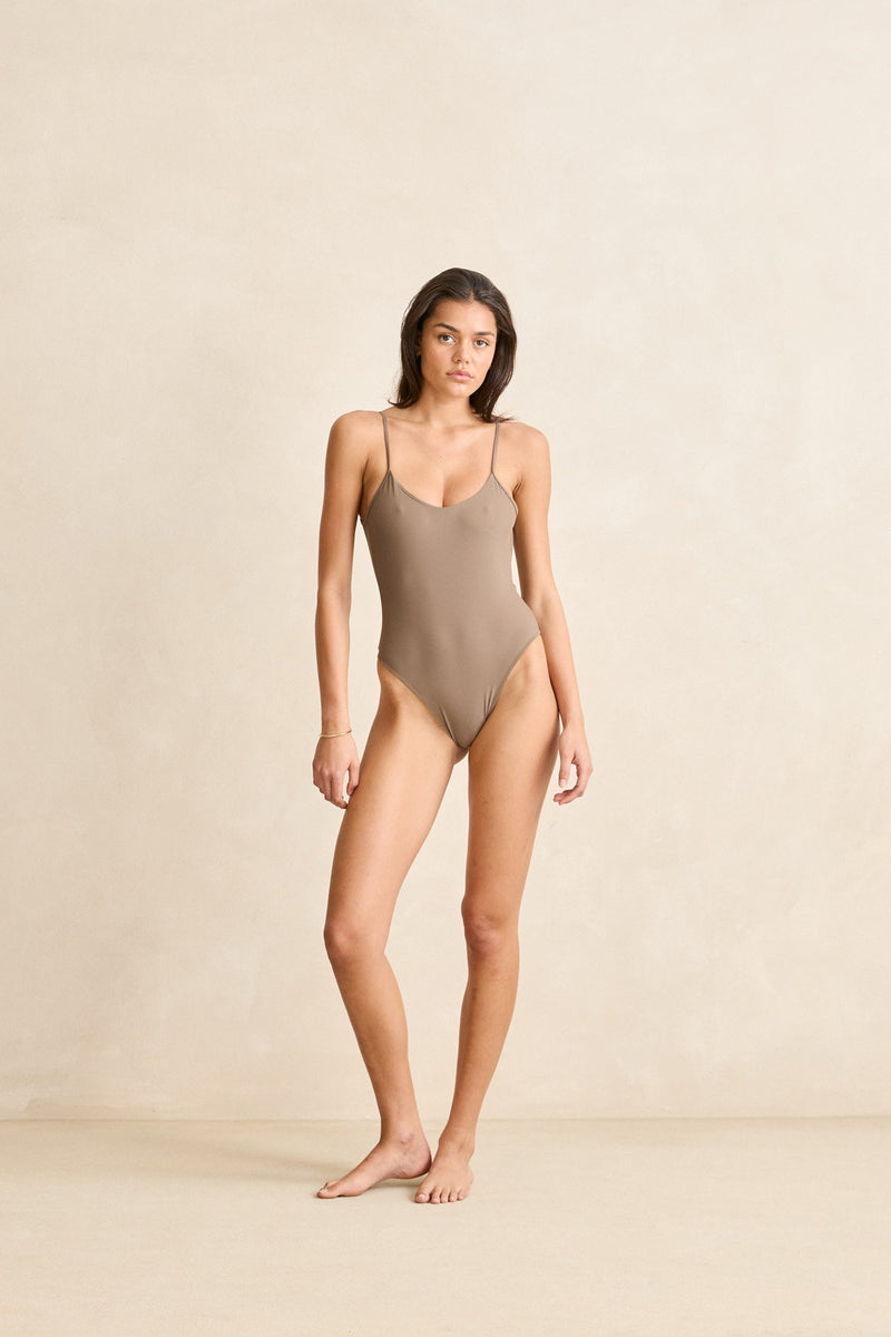 Classic Minimal One Piece Taupe