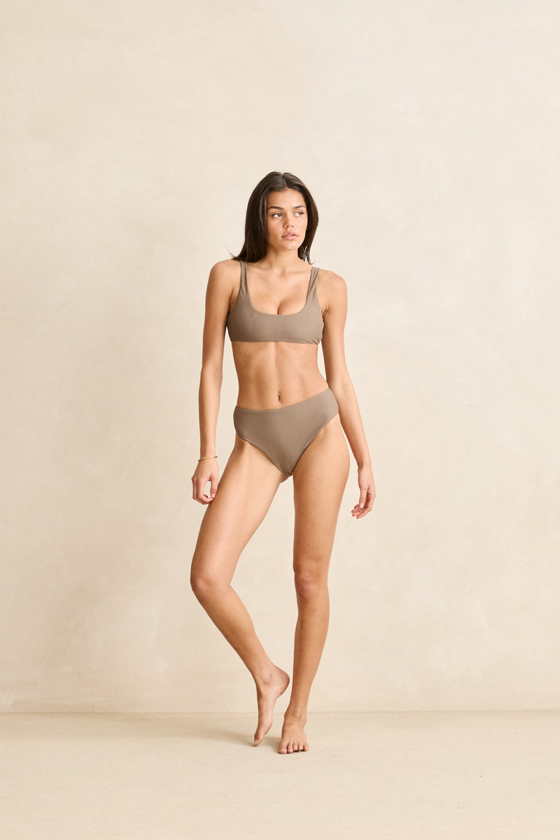 Classic Hi Waist Pant Taupe