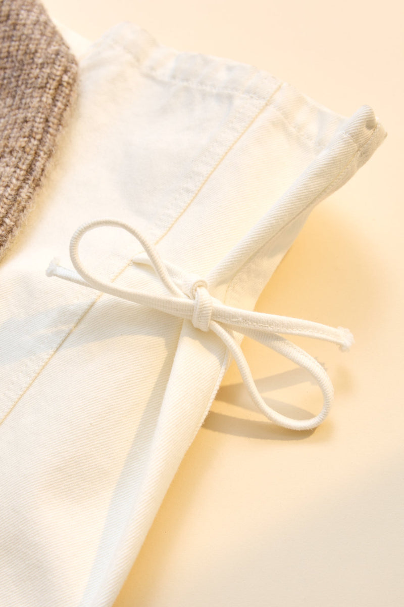 Low Rise Tie Side Jean White