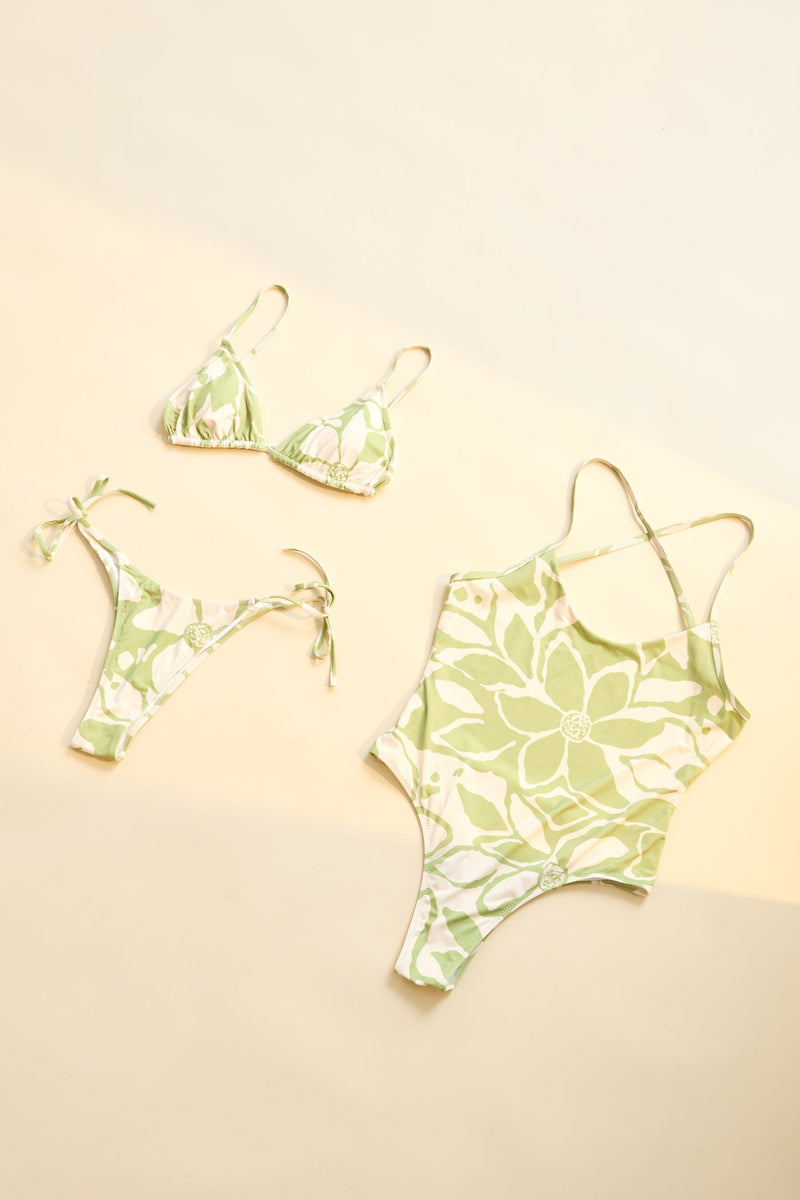 Poppy Floral Cross Back One Piece Apple