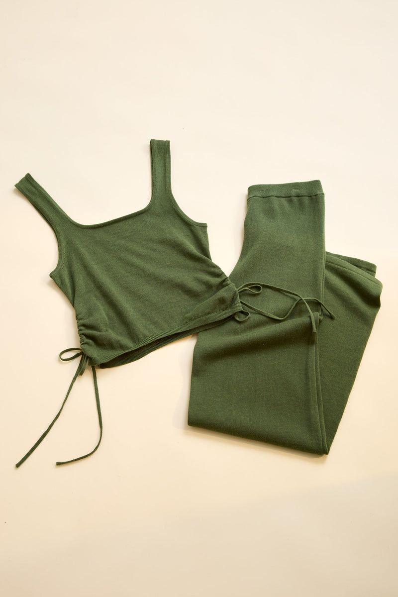 Clara Knit Singlet Olive