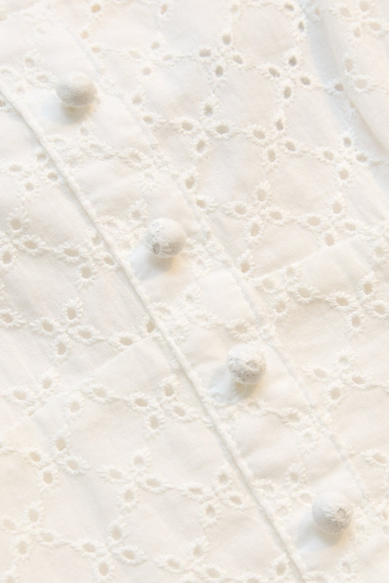 Lia Broderie Mini Dress White