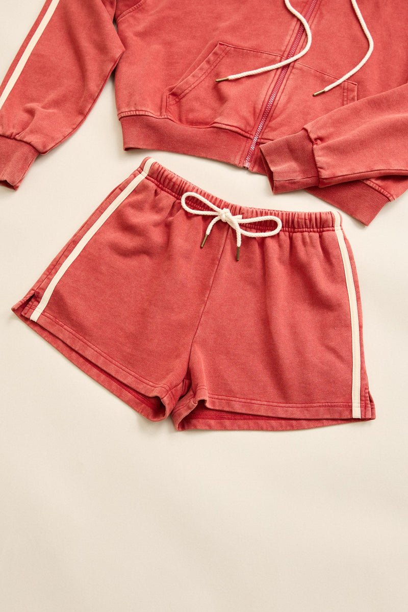 Sun Wash Terry Short Washed Red