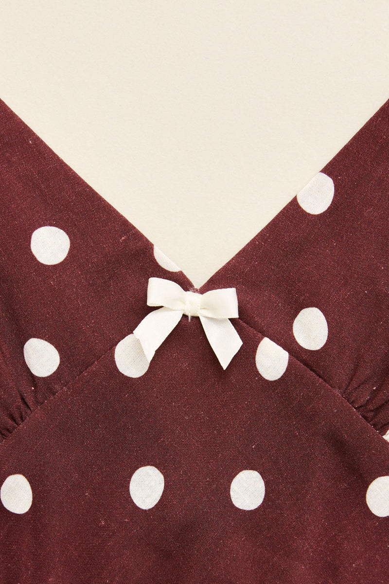 Polka Dot Bias Midi Dress Cafe