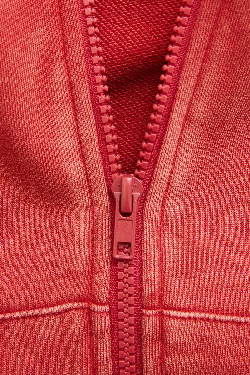 Sun Wash Terry Full Zip Hoodie Washed Red