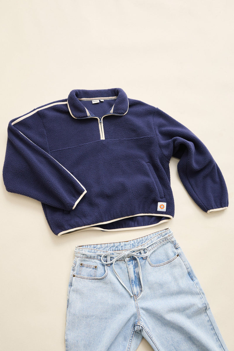 Camp Half Zip Sherpa Pullover Ocean