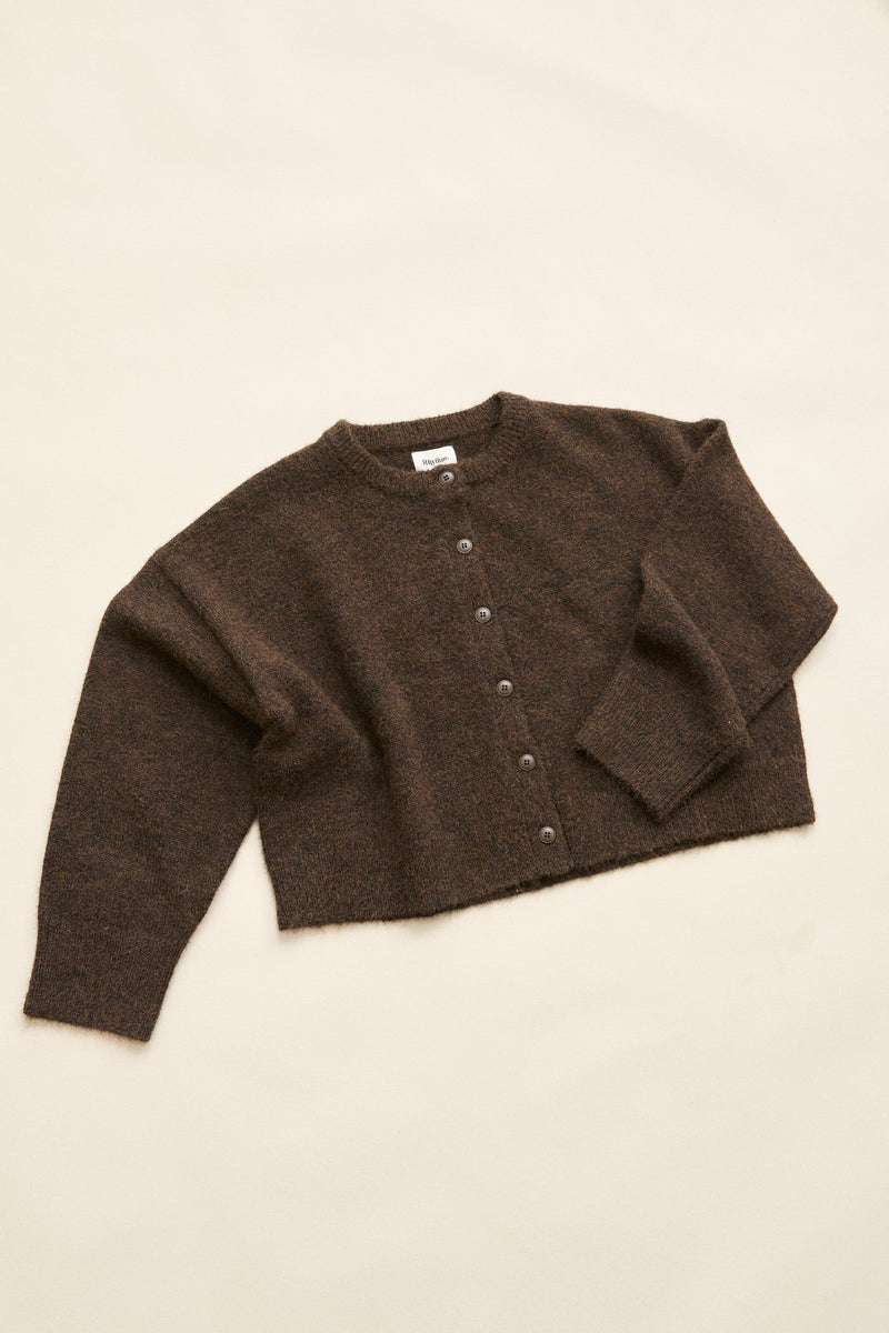 Estelle Fluffy Knit Cardigan  Chocolate