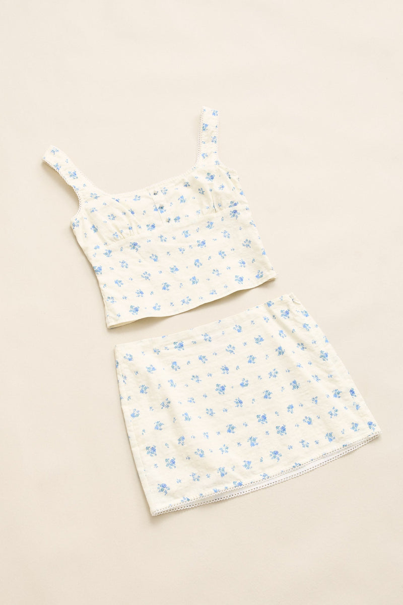 Dahlia Mini Skirt  Sky