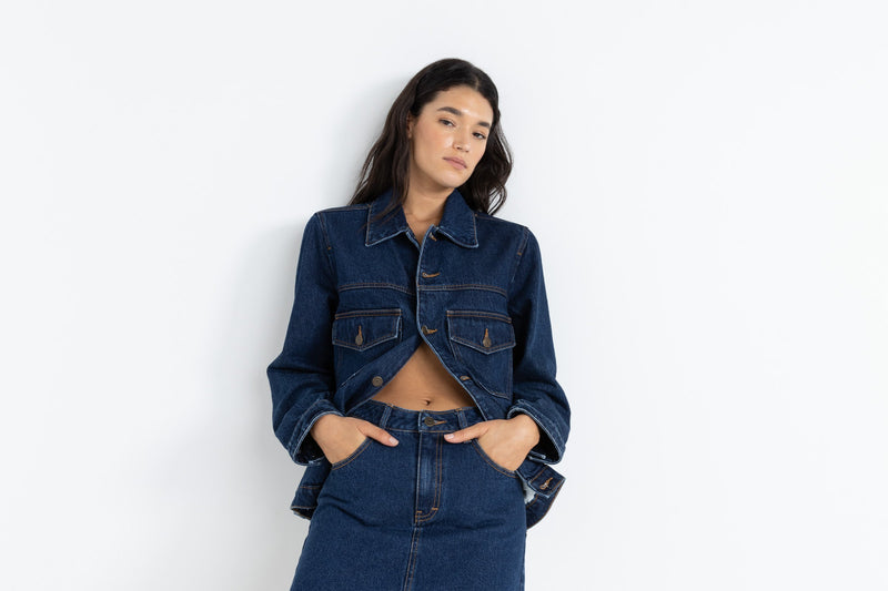 Demi Oversized Denim Jacket Indigo