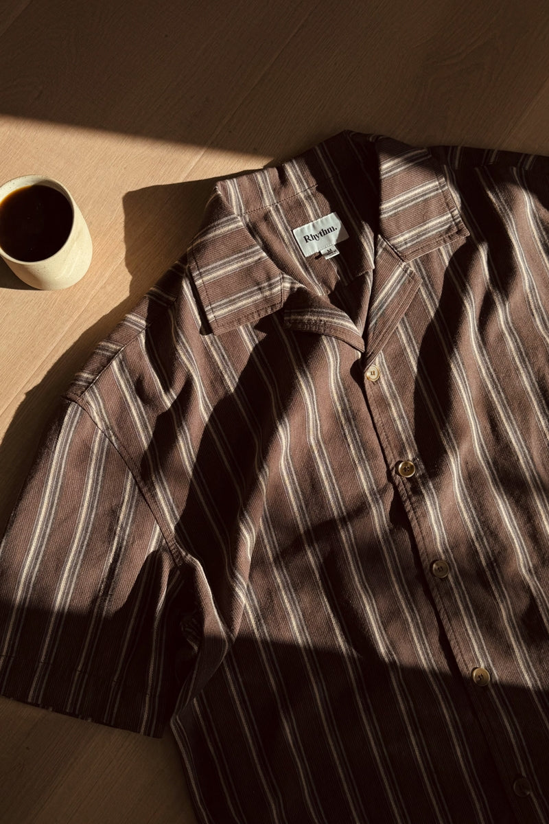 Baja Relaxed Stripe Ss Shirt Cafe