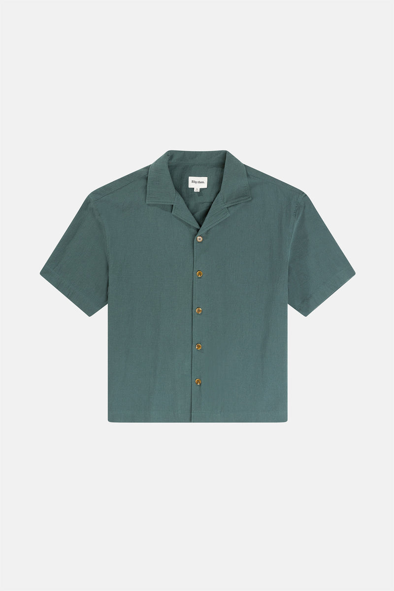 Relaxed Texture Ss Shirt Teal