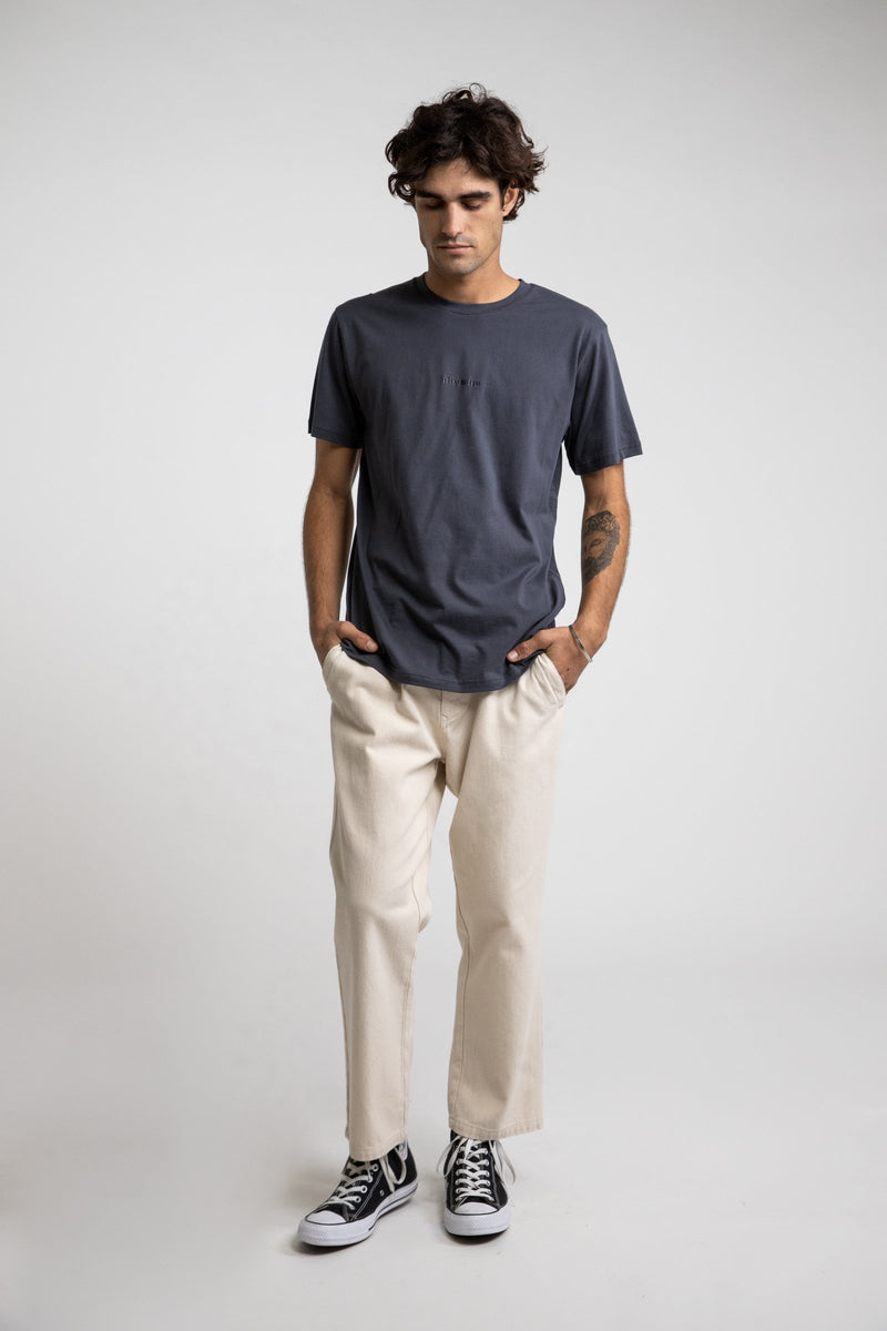 Strand Embroidered T-Shirt Storm Blue