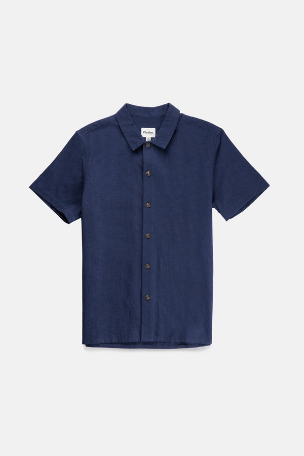 Slub Ss Shirt Storm Blue