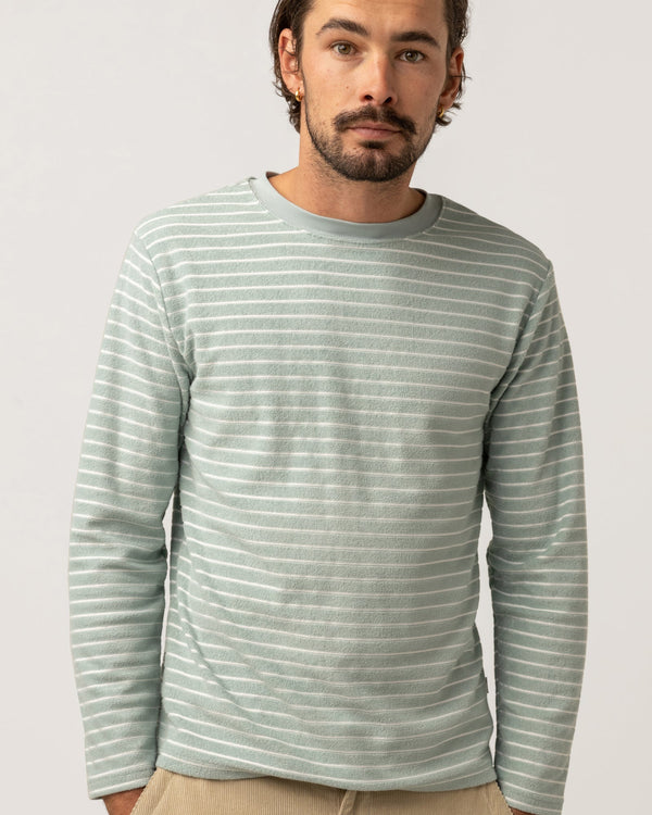Terry Stripe LS T-Shirt Seafoam