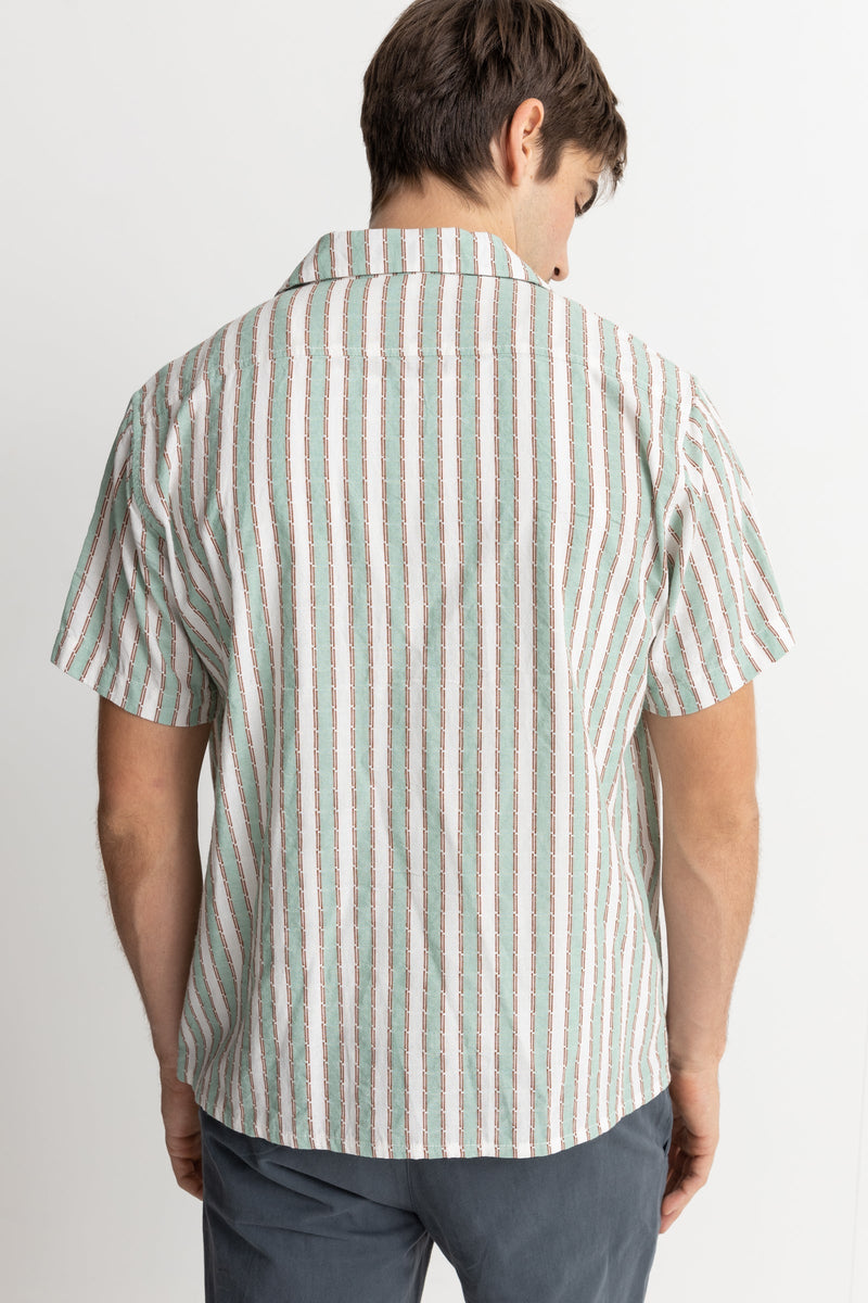Vacation Stripe Ss Shirt Sea Green