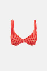 Terry Sands Stripe Underwire Top Red Sand