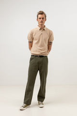 Textured Knit SS Polo Sand