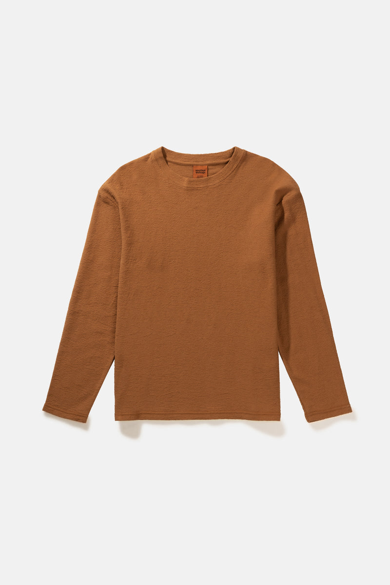 Textured LS T-Shirt Brown