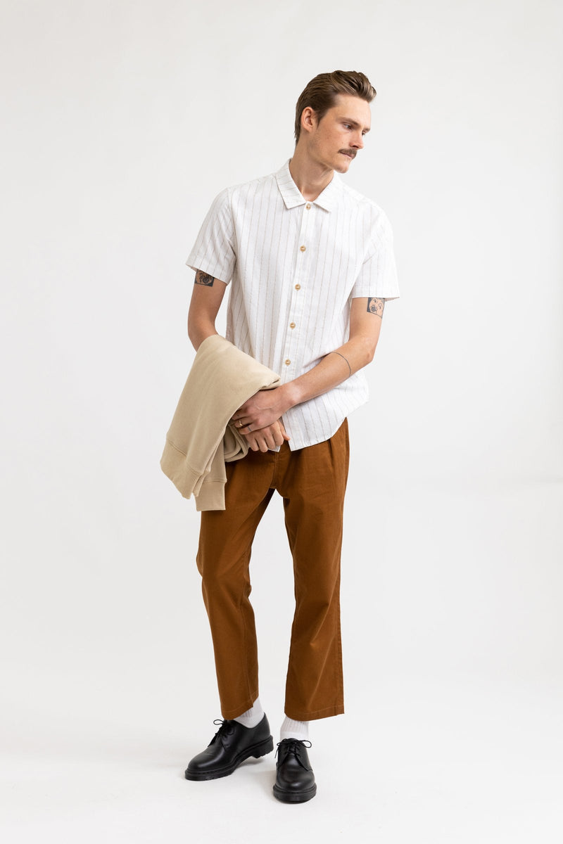 Linen Stripe SS Shirt Natural