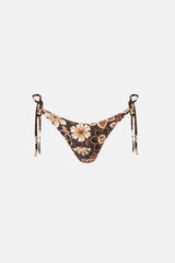 Cantabria Floral Tie Side Hi Cut Pant Brown