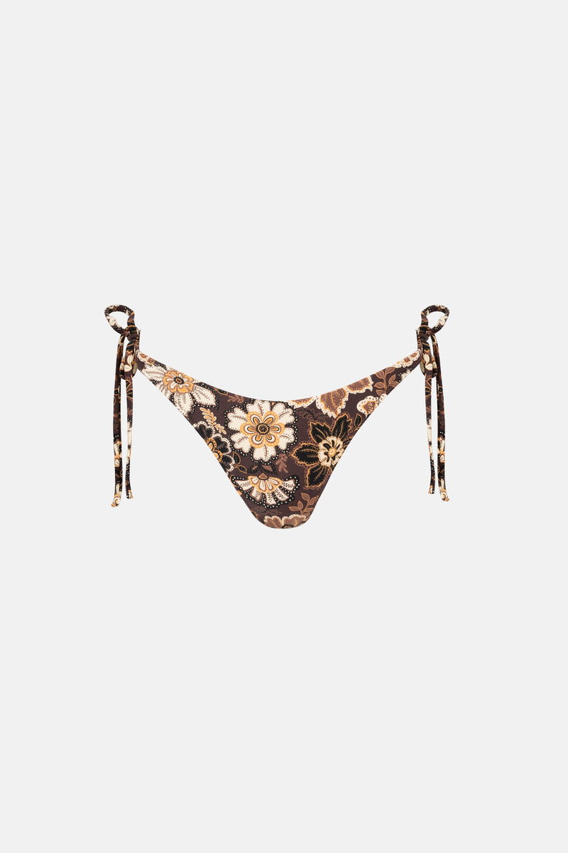 Cantabria Floral Tie Side Hi Cut Pant Brown