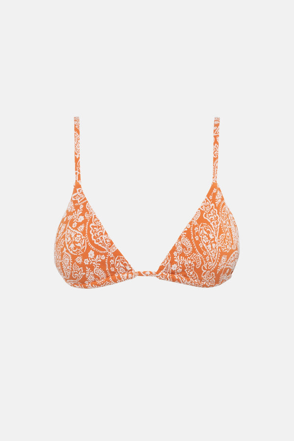 Adina Paisley Slide Tri Top Terracotta