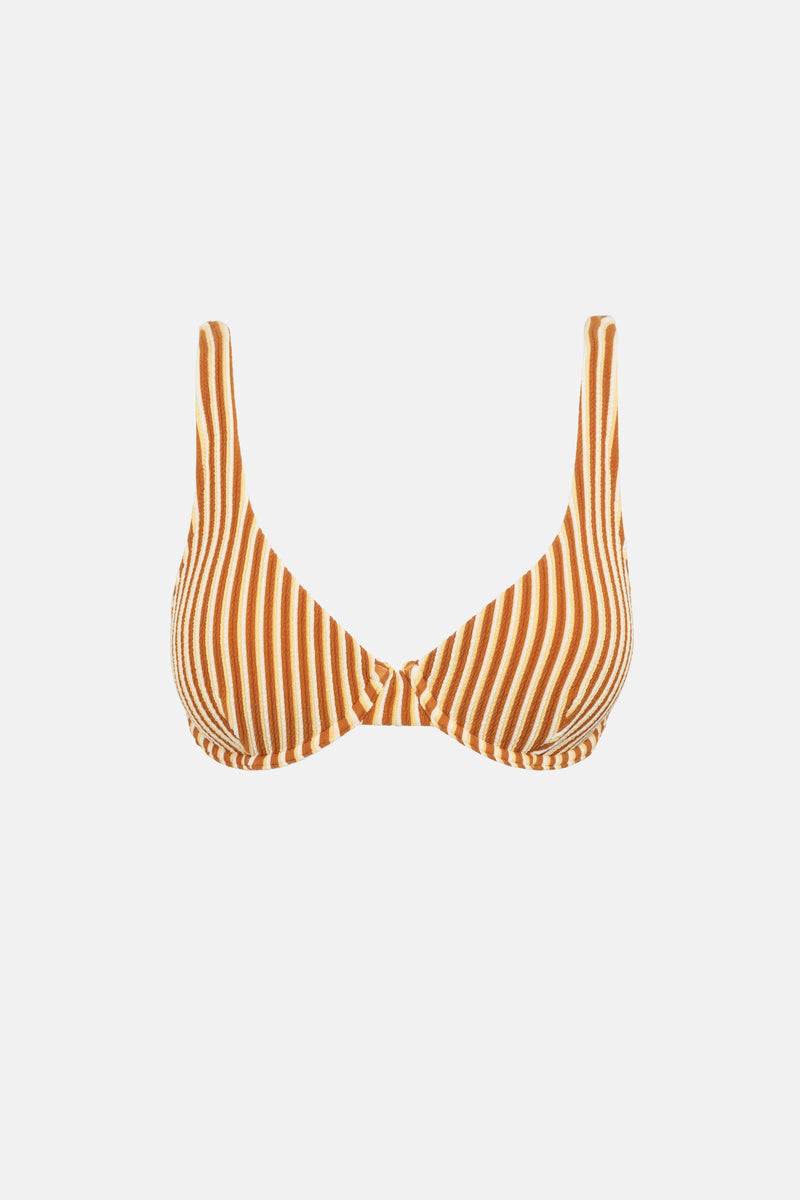 Sunbather Stripe Underwire Top Chocolate