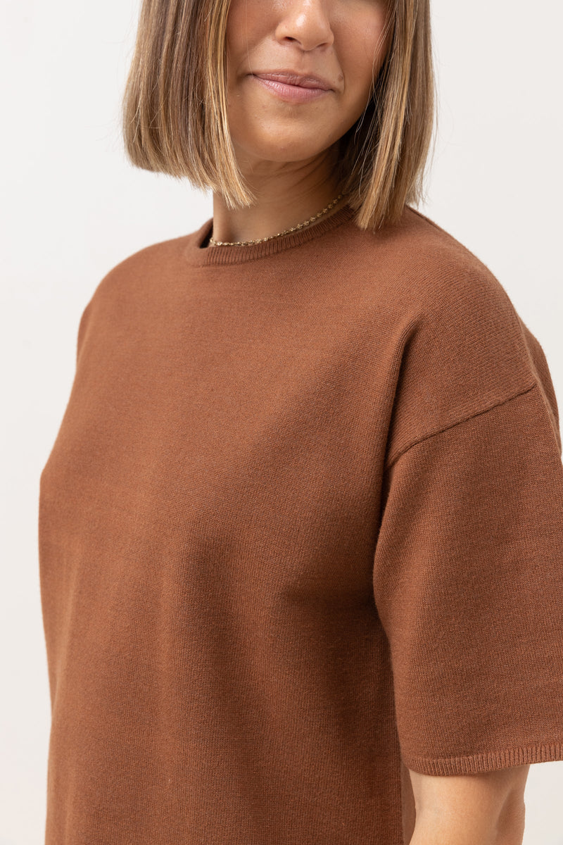 Corsica Knit Oversized Tee Chocolate
