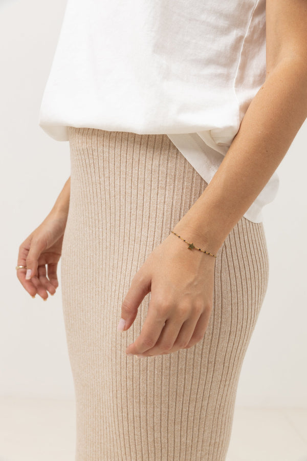 Hayman Knit Midi Skirt Oatmeal
