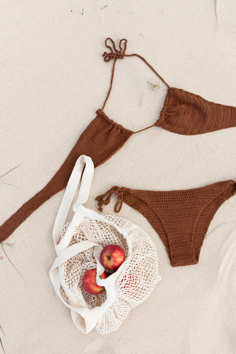 Crochet Gather Front Halter Top Sienna