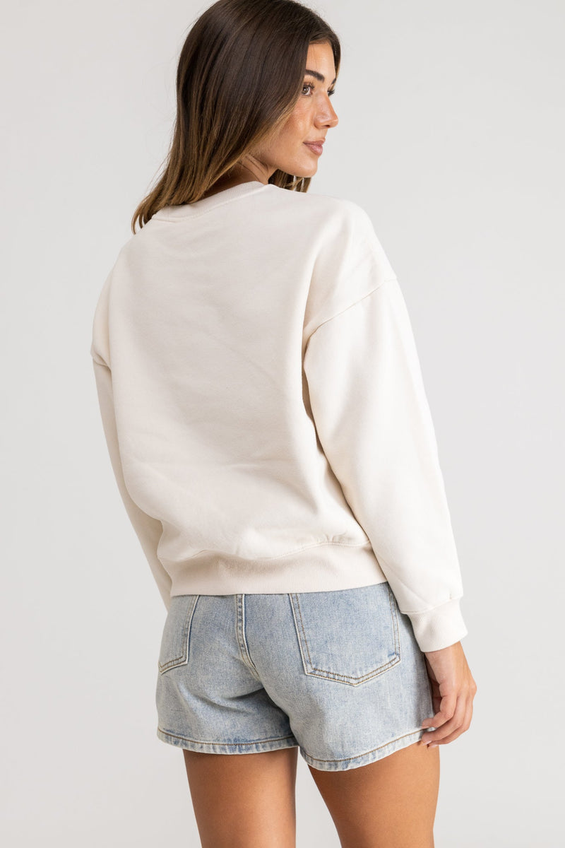 Classic Crew Neck Fleece Vintage White