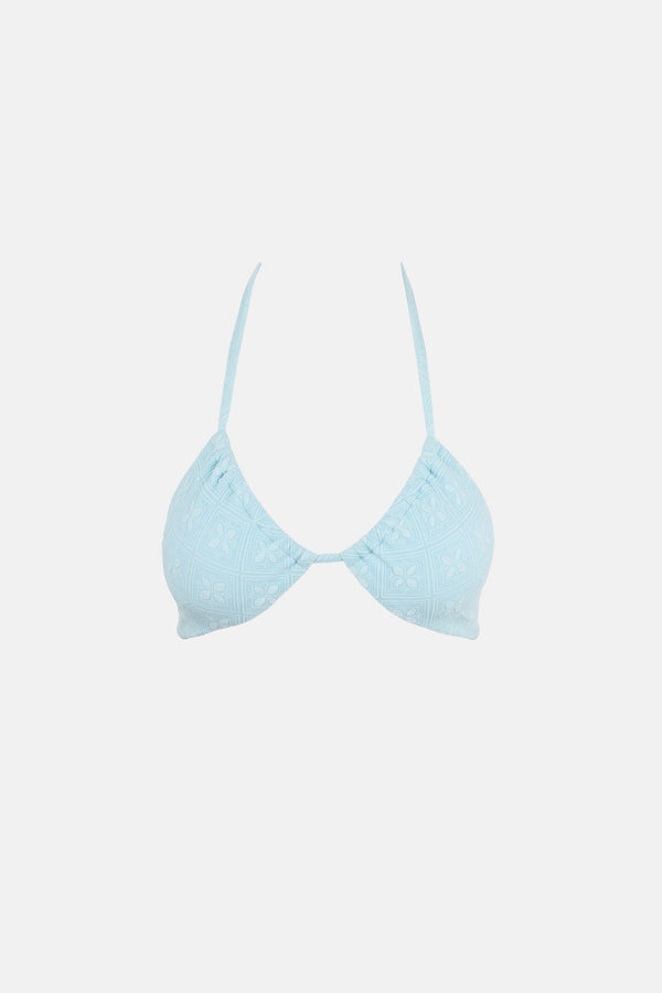 Messina Geo Gather Halter Top Ocean