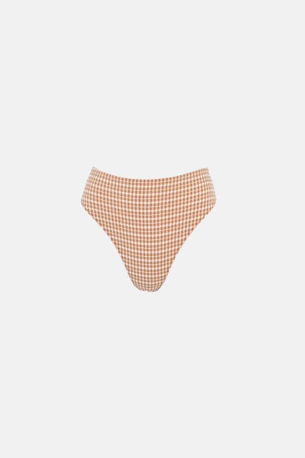 Lola Check Hi Waist Pant Clay