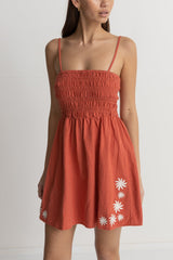 Flora Smocked Mini Dress Coral